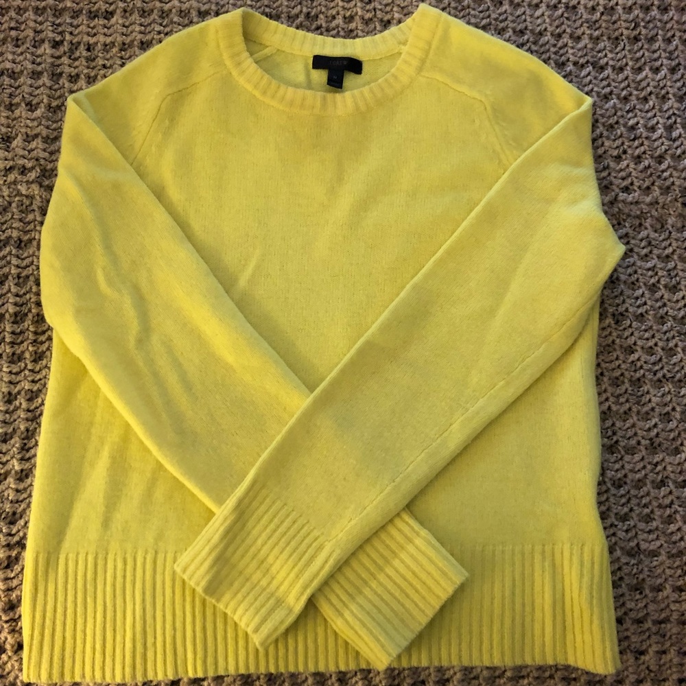HIGHLIGHTER GREEN jcrew WOOL sweater